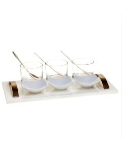 Aperitif set of 10 pcs, marble, clear
