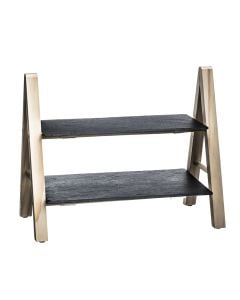 Serving tray, bamboo+pine, black/natural, 24x18xH27 cm