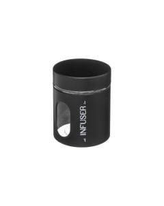 Jar, glass+metal, black, ø10 xH12 cm, 600 ml