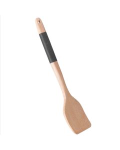 Spatula, wooden+silicone, black/natural, 32 cm