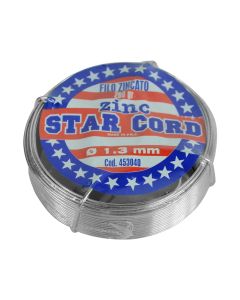 Coil with metal wire,  zinc plated metal, silver color, 1.3 mmx23 m