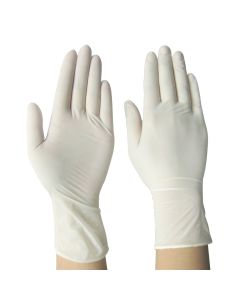 Single use gloves, latex, white, L, PK 100