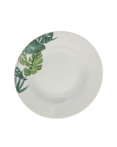 Pjatë supe, Tropica, porcelan, jeshile, Ø20 cm