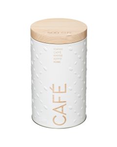 Coffee box, metallic, white, Ø11 xH19 cm, 0.5 kg