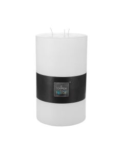 Decorative candle with 3 wicks, white