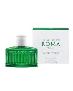 Parfum për meshkuj, EDT, Roma Uomo, Green Swing, Laura Biagiotti, qelq, 40 ml, e gjelbër dhe e bardhë, 1 copë