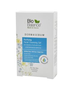 Xhel për pastrimin e fytyrës, me efekt purifikues, DermaSebum™, Bio Balance, plastikë, 250 ml, e bardhë dhe e kaltër, 1 copë