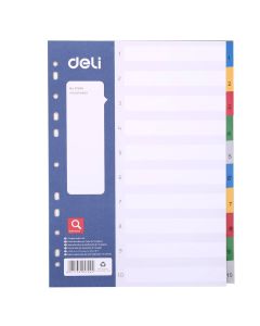 Fletë ndarëse për dokumente, Deli, plastikë, 21x29.7 cm, mikse, 10 copë