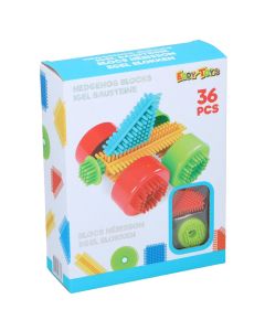 Set lodër me kuba formues, për fëmijë, Hedgehog Blocks, plastikë, 18.5x24x7 cm, mikse, 36 copë