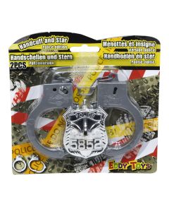 Set me aksesorë policie për fëmijë, plastikë, 10x9.5x6.5 cm, gri, 2 copë