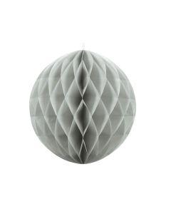 Honeycomb ball, paper, 30 cm, light grey, 1 piece