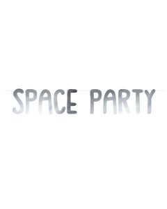 Baner decoration, "space", 13x96 cm, silver, 1 piece