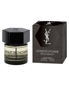 Parfum për meshkuj, La Nuit de l'Homme, Yves Saint Laurent, EDT, qelq, 60 ml, e zezë dhe e gjelbër, 1 copë