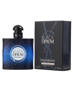 Parfum për femra, Black Opium Intense, Yves Saint Laurent, EDP, qelq, 50 ml, blu dhe e zezë, 1 copë