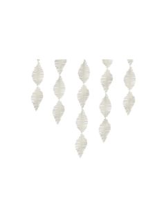Baner decoration, "Party", with fringe, crepe paper, 15 cmx 3 m, white, 1 piece