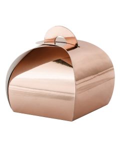 Confetti box, "Party", mirror cardboard, 6x6x5.5 cm, rose gold, 10 pieces, 1 pack