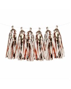 Tassel string, "Vintage", 12 tassels, golden rose, 30cmx1.5m, 1 piece