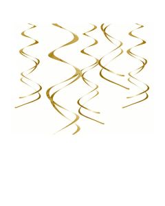 Hanging decorations swirls, foil, 60 cm, gold, 5 pieces, 1 pack