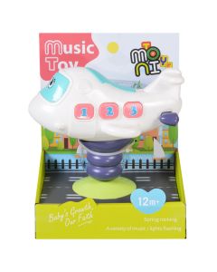 Lodër aeroplan për fëmijë, me muzikë, 12 muaj +