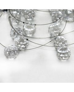 Crystal garland, 2 m, 20 mm,  silver.