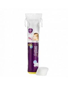 Cosmetic cotton, Clendy, cotton, 24x5 cm, white, 100 discs