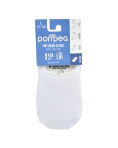 Çorape për meshkuj, Pompea, pambuk, 43-46, L, bardhë, 3 palë