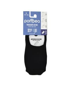 Çorape për meshkuj, Pompea, pambuk, 43-46, L, zezë, 3 palë