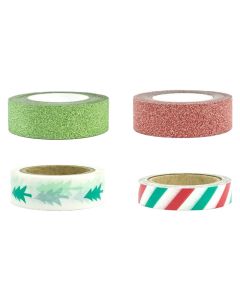 Ngjites dekorues, Merry Christmas, mikse, 4 copë, 1 pako