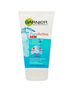 Skrab pastrues, Garnier Pure Active 3 në 1, 150 ml