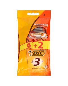 Brisk rroje njëpërdorimësh për meshkuj, Bic, plastikë dhe inoks, 19.5x10.5x3.5 cm, portokalli, 8 copë