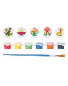 Watercolor brush set for children, with pictures, 6 colors
