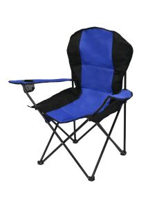 Karrige kampingu me mbështetëse, alumin dhe tekstil, 95x82x95 cm, blu, 1 copë