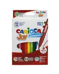 Markera me ngjyra për fëmijë, Joy, Carioca, plastikë, 17x12.7x1.2 cm, e bardhë dhe e kuqe, 12 copë