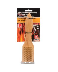 Furçë pastrimi barbekju Edco BBQ Collection, 25 cm, çelik inox, dru, 1 copë
