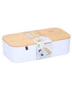 Cosmetic organizer with mirror approx. 24.8x12.9 cm, plastic, bamboo