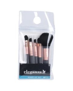 Set furçash për grimin e fytyrës dhe syve, 8 cm, 5 copë, e zezë