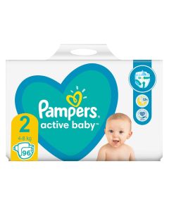 Baby diapers, no. 2, Active Baby, Pampers, 4-8 kg, 96 pieces