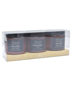 Set me krem trupi, kristale dushi, scrub trupi, 3 copë