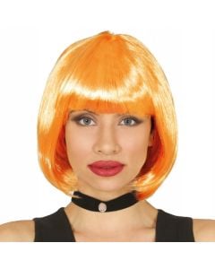 Halloween wig, Bobline, synthetic yarn, 23 cm, orange, 1 piece