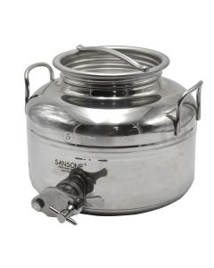 Bidon për ruajtjen e lëngjeve, mjaltit, La Nuova Sansone®, inoks, 5 l, argjend, 1 copë