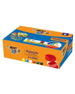 Set me bojëra tempera për fëmijë, plastikë, 120 ml, mikse, 6 copë