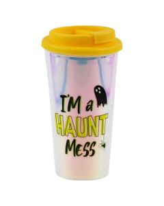 Gotë me dekor halloween, plastike, 450 ml, miske, 1 copë
