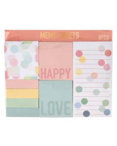 Memo stick, notes set, 8 cope, mikse