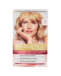 Bojë flokësh, Loreal, N.8, bjonde e lehtë, 40 ml, 1 copë