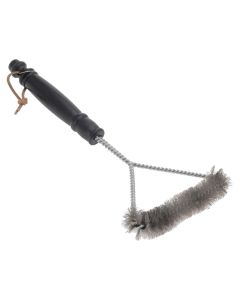 Furçë pastrimi për barbekju, BBQ, çelik, 17x31x3 cm, e zezë dhe argjend, 1 copë