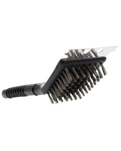 Furçë pastrimi për barbekju, BBQ, 21x6 cm, e zezë dhe argjend, 2ne1, 1 copë