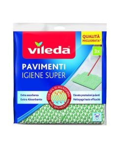 Cleaning napkins, vileda, microfiber, 50x45 cm, 3 pcs