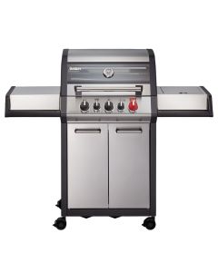 Barbekju me gaz, Enders, Monroe Pro, 143.5x57x118.5 cm, turbo, Inoks, gri, 3 vatra, 1 copë