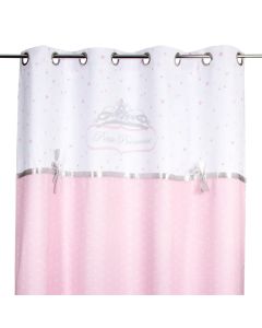 Perde per dhome femijesh, Princess,  poliester, 260x140 cm, roze dhe e bardhe, 1 cope