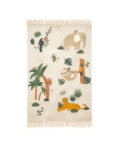 Tapet për dhomë fëmijësh, Jungle, pambuk, 100x150 cm, mikse, 1 copë